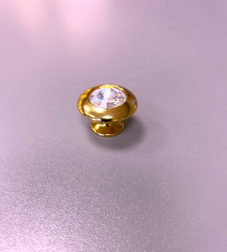 Dioniso GP - Złota gałka do mebli z kryształem  25mm
