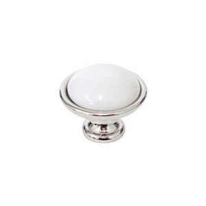 Brando 32 - Chromierter Möbelknopf aus Porzellan 40 mm