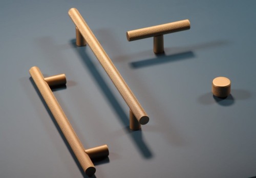 Italiano Oro- złoty ryflowany uchwyt relingowy 384 mm