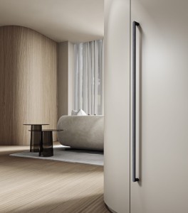 Orlando V1- langer geriffelter Möbelgriff schwarz matt 480mm