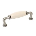 Decorani 19 - uchwyt ceramiczny z jasną kremową porcelaną na 96 mm