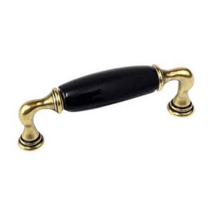 Decorani 07.BA - Keramik Möbelgriff mit schwarzem Porzellan 96 mm