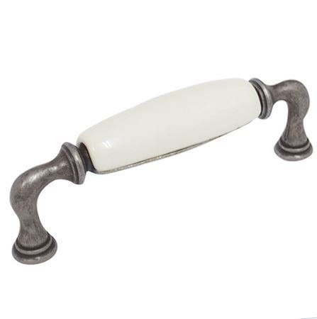 Decorani 19 -ceramiczny uchwyt z białą porcelaną na 128 mm