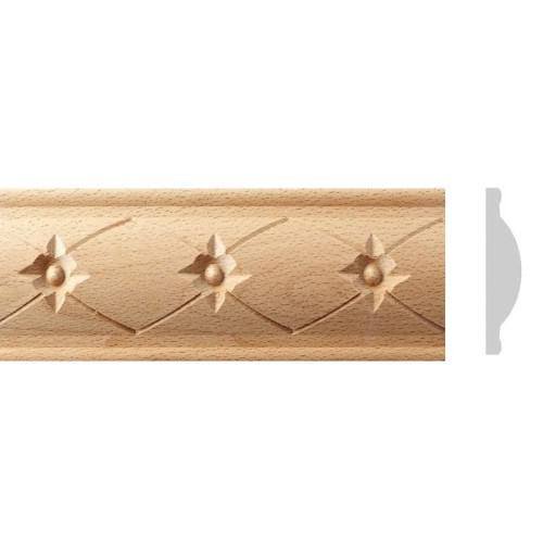 LISTWA DREWNIANA RZEŹBIONA, SZTUKATERIA 60x15x1200 mm