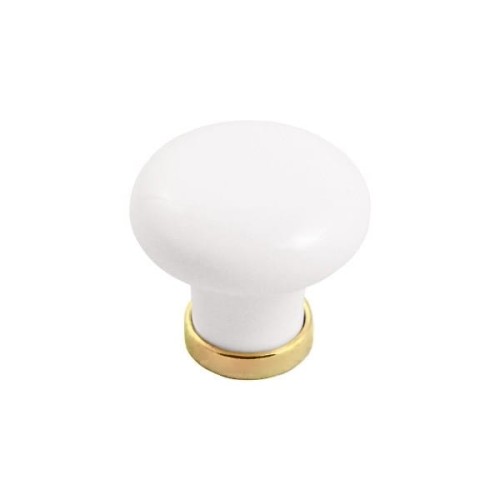 Marco 15- gałka meblowa z białą porcelaną na 30mm