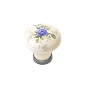 Marco 25- Keramikknopf cremefarben mit Blume 30mm