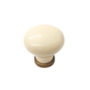 Marco 09- Möbelknopf mit dunkler cremefarbener Porzellan 30mm