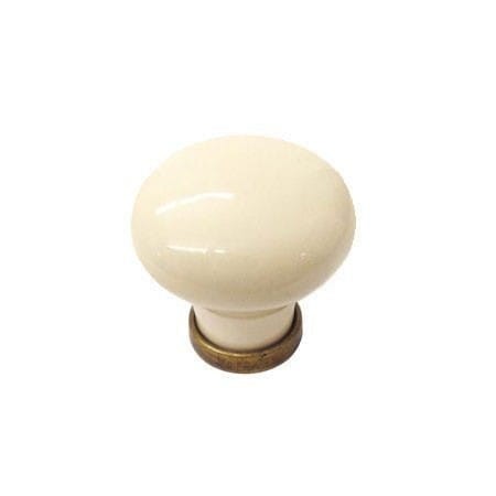 Marco 09- gałka meblowa z ciemną kremową porcelaną na 30mm