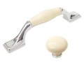Marco 32- gałka meblowa z ciemną kremową porcelaną na 30mm- kolekcja