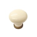 Marco 09- gałka meblowa stary mosiądz z kremową porcelaną 35mm