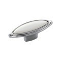 Cos 36- gałka meblowa chromowana z białą porcelaną 69mm