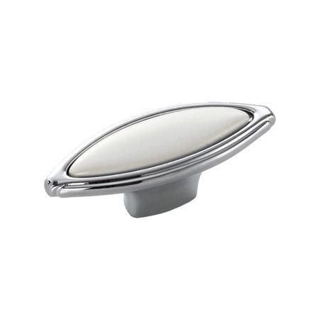 Cos 36- gałka meblowa chromowana z białą porcelaną 69mm