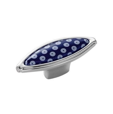 Cos 36- gałka meblowa chromowana z czarną porcelaną wzór 69mm
