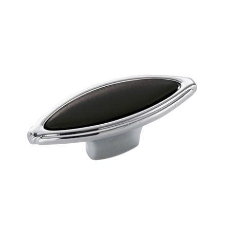 Cos 36- gałka meblowa chromowana z czarną porcelaną 69mm