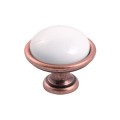 Brando 29- gałka meblowa miedziana z białą porcelaną 40mm