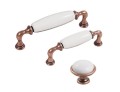 Brando 29- gałka meblowa miedziana z białą porcelaną 40mm- kolekcja
