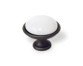 Brando 83- gałka meblowa grafit z białą porcelaną 40mm