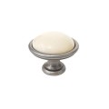 Brando 19- gałka meblowa stara stal z kremową porcelaną 40mm