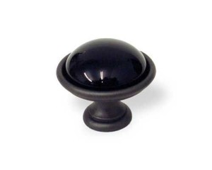 Brando 83- Möbelknopf graphit mit schwarzem Porzellan 40mm