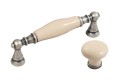 Flora 25- ceramiczny uchwyt meblowy z kremową porcelaną na 96mm- kolekcja