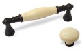 Flora 22- ceramiczny uchwyt meblowy z kremową porcelaną na 96mm- kolekcja