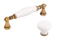 Flora 07- ceramiczny uchwyt z białą porcelaną na 96mm- kolekcja