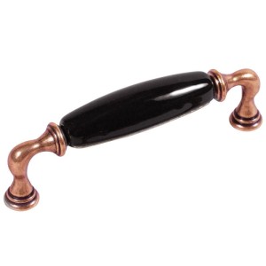 Decorani 29.BA - Keramik-Möbelgriff mit schwarzem Porzellan 128 mm