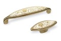 Cos 07- gałka meblowa stare złoto z kremową porcelaną wzór 69mm- kolekcja