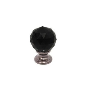 Fulgare BL.4NC - Kristall schwarze Möbelknopf 20 MM
