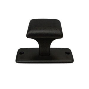 Flut N2- Möbelknopf mit Rosette schwarz matt 25x25 mm