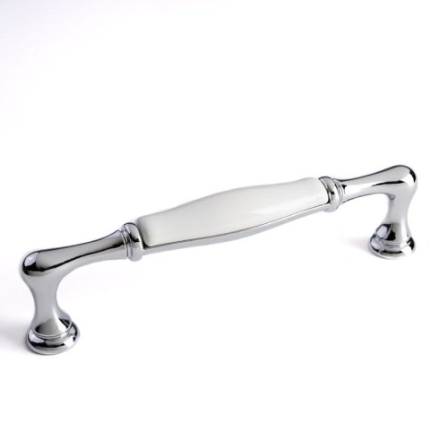 Porcelanowy uchwyt do mebli 128 mm chrom GIUSTI