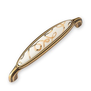 Barca D5.D1 - Möbelgriff Porzellan antikes Gold 128 mm