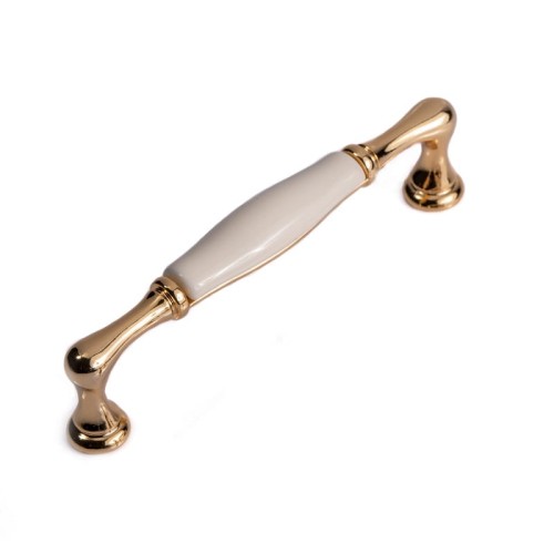 porcelanowy uchwyt do mebli złoty kremowy 128 mm asti giusti.jpg