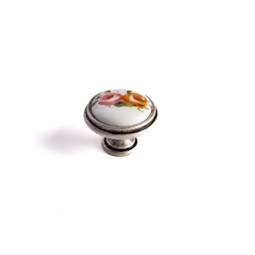 porcelanowa gałka do mebli z kwiatem