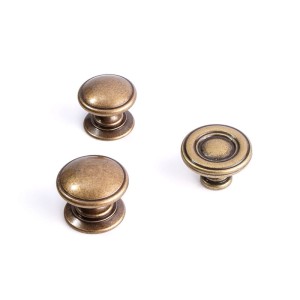 Pomello D1 - runder Möbelknopf Altgold 35 mm