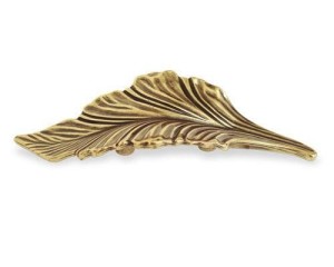 Daphne- Altgold Möbelgriff Blatt links 108mm