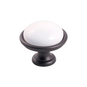 Brando 83- Möbelknopf Graphit mit weißem Porzellan 35mm