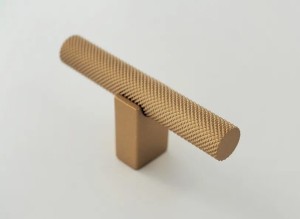 Ponti F3- Möbelknopf geriffelt, mattes Gold, 16mm