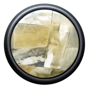 Melangini 83- graphitfarbener Möbelknopf mit Bernstein 39mm