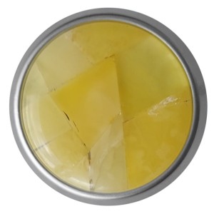 Solare G6- Platin matt Möbelknopf mit Bernstein 39mm