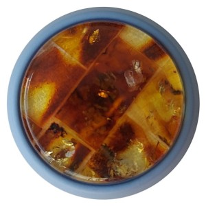 Metaxa Blue- blaue Möbelknauf mit Bernstein 39mm