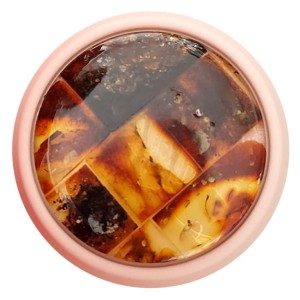 Metaxa Pink- rosafarbener Möbelknopf mit Bernstein 39mm