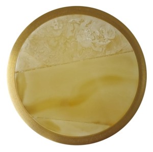 Solare 12- gebürstetes Gold Möbelknopf mit Bernstein 30mm