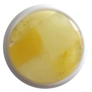 Solare N3- weißer Möbelknopf mit Bernstein 39mm