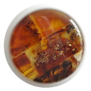 Metaxa N3- weißer Möbelknopf mit Bernstein 39mm