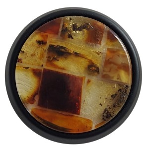 Metaxa N4- Schwarzer Möbelknopf mit Bernstein 39mm