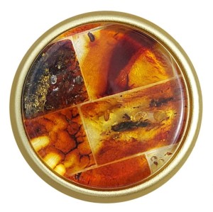 Metaxa F3- matt gold Möbelknopf mit Bernstein 39mm