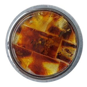 Metaxa CL- Chromierter Möbelknopf mit Bernstein 39mm