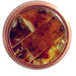 Metaxa RL- roségold Möbelknopf mit Bernstein 39mm