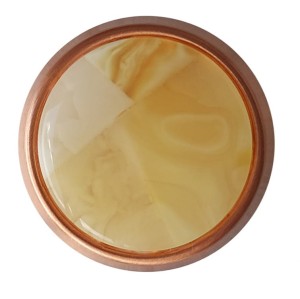 Solare RL- roségold Möbelknauf mit Bernstein 39mm